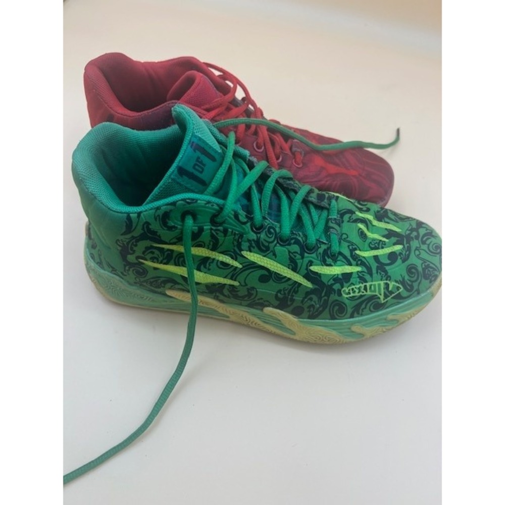 Puma MB.01 Basketball Shoes Mens Green Red Good Rick and Morty Mismatched